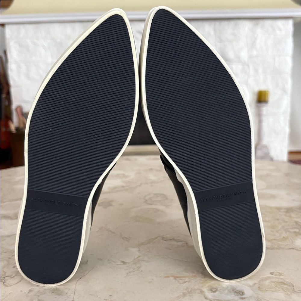 Alexander Smith London Leather Slip On Metal Cap Toe Platform Sneakers - Picture 11 of 14